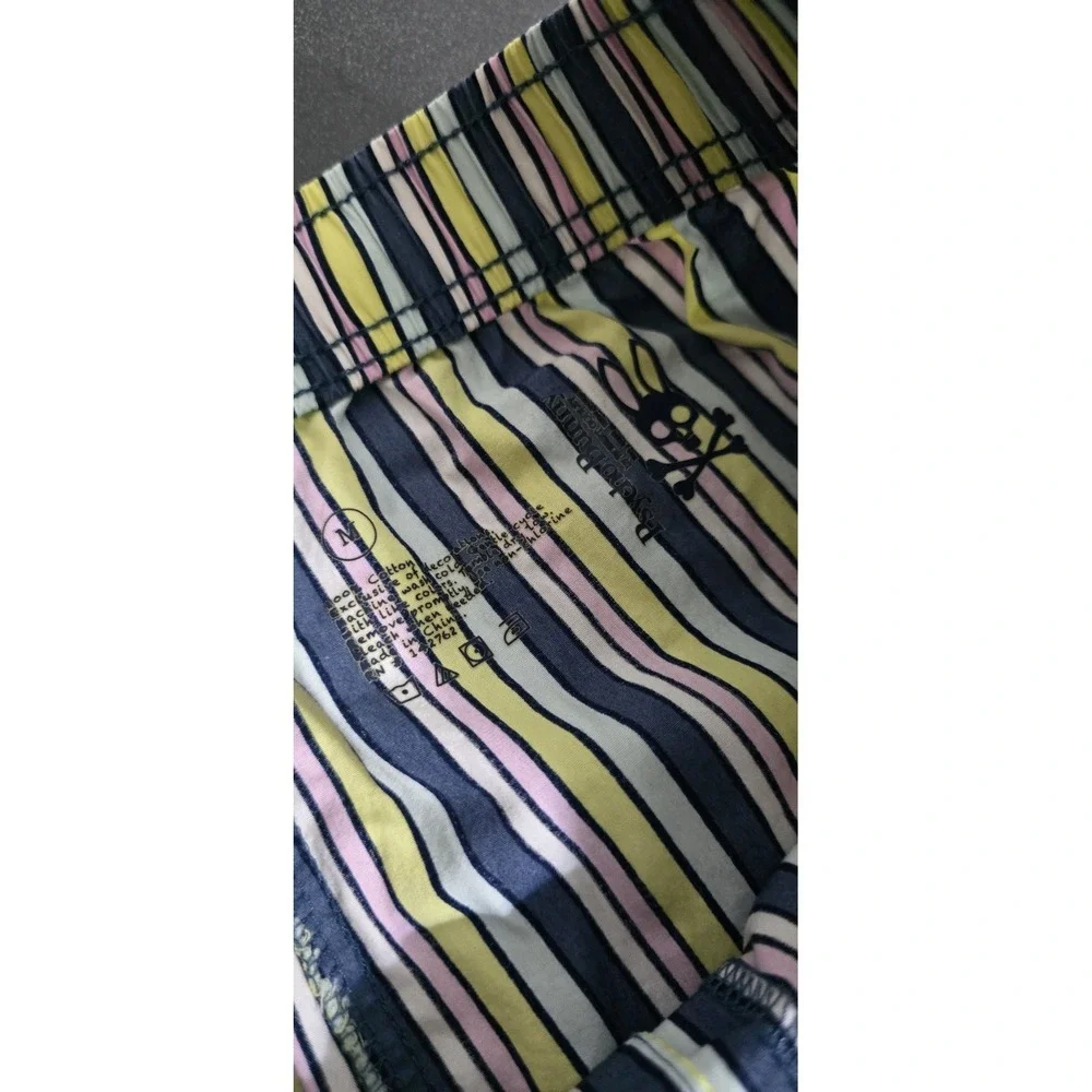 Psycho Bunny Men M‎ Adkins Multi Stripe Print Pajama Boxer Shorts Lounge EUC